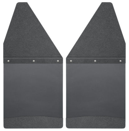 Husky Liners GM 99-16 Silverado/Sierra 12in W Black Top & Weight Kick Back Front Mud Flaps