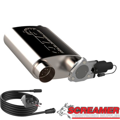 QTP 3in Weld-On 304SS Reverse Screamer Muffler w/Bolt-On QTEC Electric Cutout - Image 2