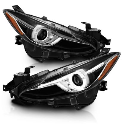 ANZO Projector Headlights With Halo Black w/Amber 14-17 Mazda 3 - Image 6