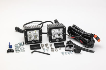 KC HiLiTES C-Series 3in. C3 LED Light 12w Flood Beam (Pair Pack System) - Black - Image 3