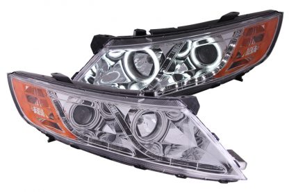 ANZO 2011-2013 Kia Optima Projector Headlights w/ Halo Chrome (CCFL) - Image 2