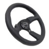 NRG Reinforced Steering Wheel (350mm / 2.5in. Deep) Blk Leather Comfort Grip w/5mm Matte Blk Spokes - Image 2