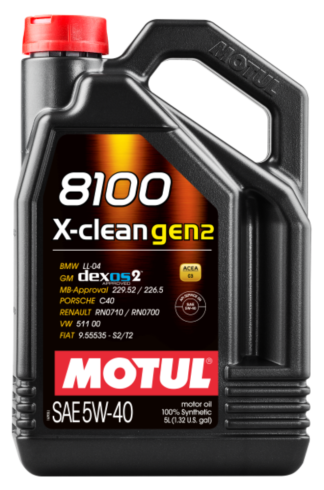 Motul 5L Synthetic Engine Oil 8100 X-CLEAN Gen 2 5W40 4x5L