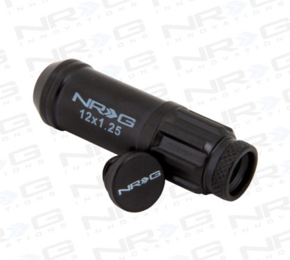 NRG 700 Series M12 X 1.25 Steel Lug Nut w/Dust Cap Cover Set 21 Pc w/Locks & Lock Socket - Black - Image 7