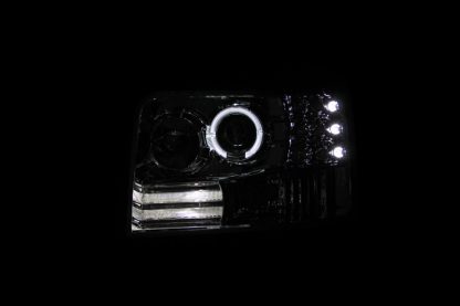 ANZO 1992-1996 Ford F-150 Projector Headlights w/ Halo Chrome w/ Side Markers and Parking Lights - Image 2