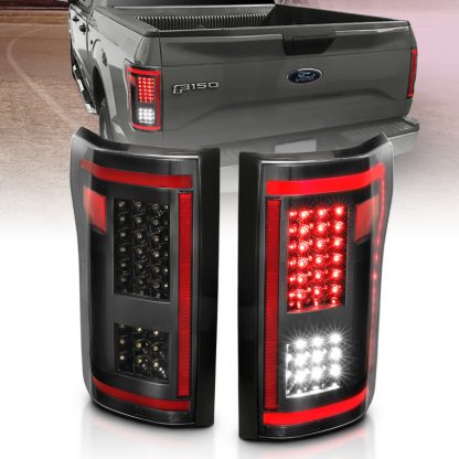 ANZO 15-17 Ford F-150 LED Taillights Black w/ Sequential - Image 2