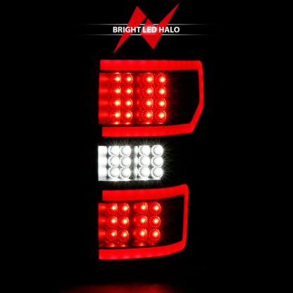 ANZO 18-19 Ford F-150 LED Taillight Black Housing Clear Lens Red Light Bar W/Sequential - Image 8