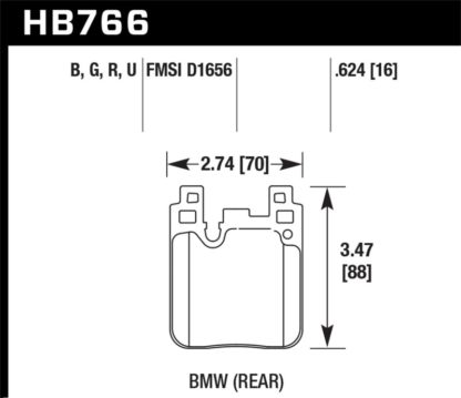 Hawk 14-20 BMW 2-Series / 12-18 BMW 3-Series Performance Ceramic Street Rear Brake Pads - Image 2