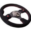 NRG Reinforced Steering Wheel (320mm) Blk Suede w/Dual Buttons - Image 5