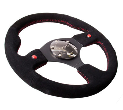 NRG Reinforced Steering Wheel (320mm) Blk Suede w/Dual Buttons - Image 5