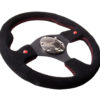NRG Reinforced Steering Wheel (320mm) Blk Suede w/Dual Buttons - Image 2