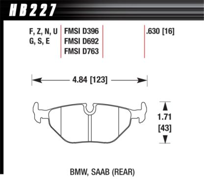 Hawk 95-99 BMW M3 E36 HP+ Street Rear Brake Pads - Image 3