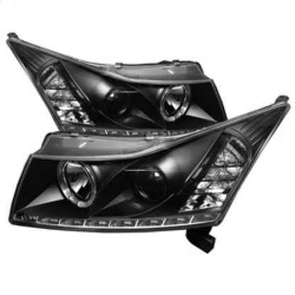 Spyder Chevy Cruze 11-14 Projector Headlights LED Halo -DRL Blk High H1 Low H7 PRO-YD-CCRZ11-DRL-BK - Image 2