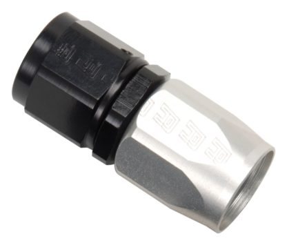 Russell Performance -10 AN Black/Silver Straight Full Flow Hose End - Image 4