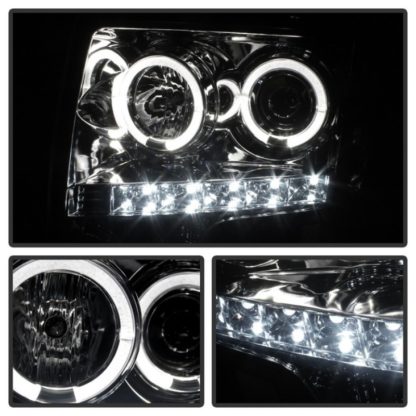 Spyder Ford F150 09-14 Projector Headlights Halogen Model- LED Halo LED Smke PRO-YD-FF15009-HL-SM - Image 5