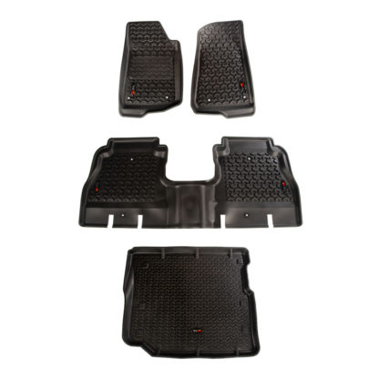 Rugged Ridge Floor Liner Front/Rear/Cargo Black 2018-2020 Jeep Wrangler JL 4 Dr - Image 2