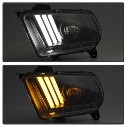 Spyder 10-13 Ford Mustang - Halogen - Projector Headlights - LED Signals -Black (PRO-YD-FM2010V2-BK) - Image 4