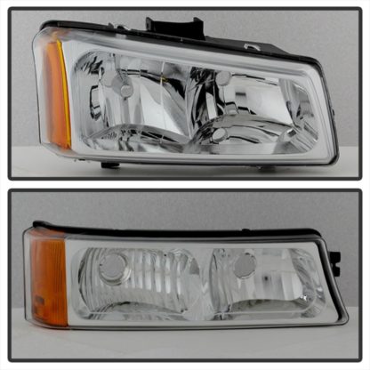 Xtune Chevy Silverado 2500HD 03-06 Crystal Headlights w/ Bumper Lights Chrome HD-JH-CSIL03-AM-C-SET - Image 6