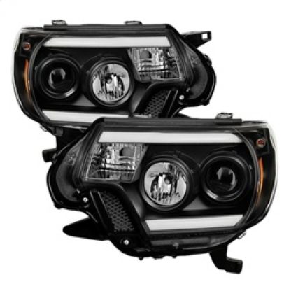 Spyder Toyota Tacoma 12-15 Projector Headlights Light Bar DRL Black PRO-YD-TT12-LBDRL-BK - Image 2