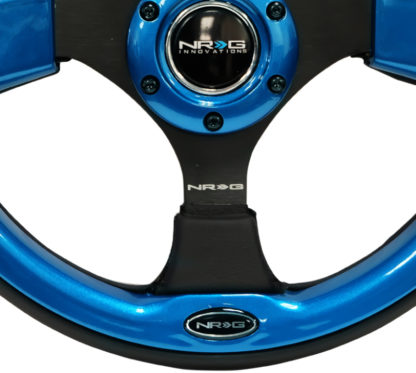 NRG Reinforced Steering Wheel (320mm) Blk w/Blue Trim - Image 8