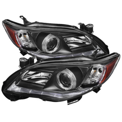 Spyder Toyota Corolla 11-13 Projector Headlights Halogen Model Only - DRL LED Blk PRO-YD-TC11-DRL-BK - Image 3