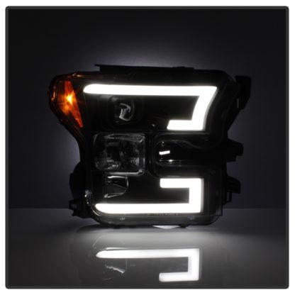 Spyder Ford F150 2015-2017 Projector Headlights - Light Bar DRL LED - Black PRO-YD-FF15015-LBDRL-BK - Image 3