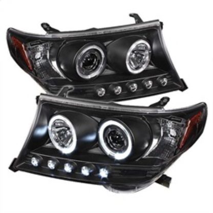 Spyder Toyota Land Cruiser 08-11 Projector Headlights LED Halo LED Blk PRO-YD-TLAND08-HL-BK - Image 2