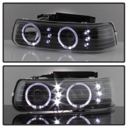 xTune Chevy Silverado 1500/2500 99-02 Bumper Projector Headlights - LED - Black PRO-JH-CSIL99-SET-BK - Image 9