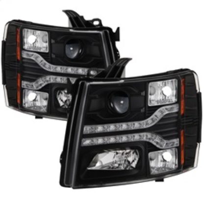 Spyder Chevy Silverado 1500 07-13 V2 Projector Headlights - LED DRL - Black PRO-YD-CS07V2-DRL-BK - Image 2