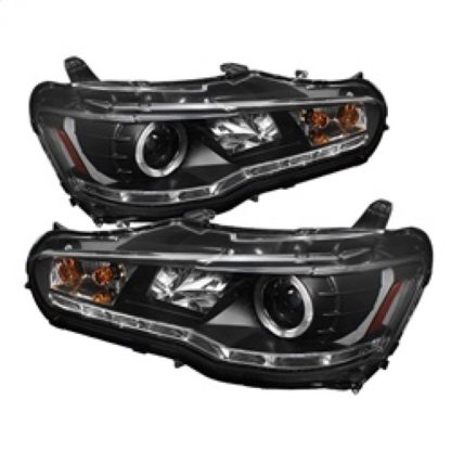 Spyder Mitsubishi Lancer/EVO-10 08-14 Projector Halogen Model- LED Halo DRL Blk PRO-YD-ML08-DRL-BK - Image 2