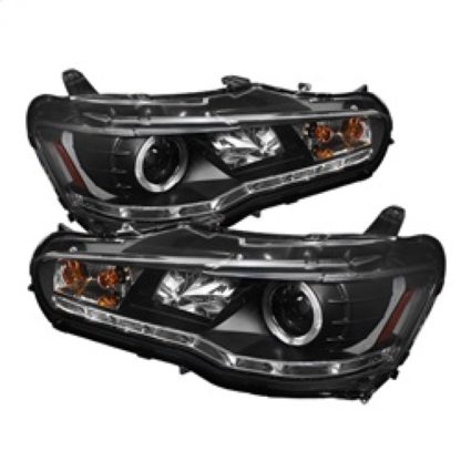 Spyder Mitsubishi Lancer/EVO-10 08-14 Projector Xenon/HID- LED Halo DRL Blk PRO-YD-ML08-HID-DRL-BK - Image 2