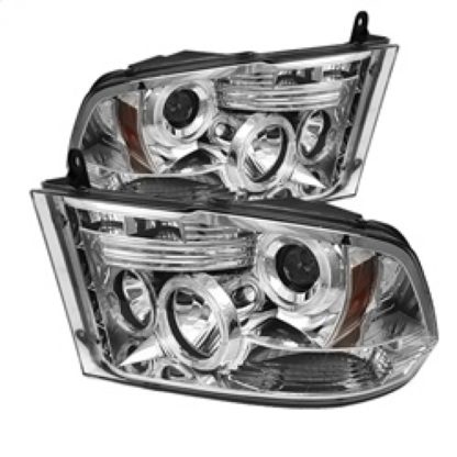 Spyder Dodge Ram 1500 09-14 10-14 Projector Headlights Halogen- LED Halo LED - Chrm PRO-YD-DR09-HL-C - Image 2