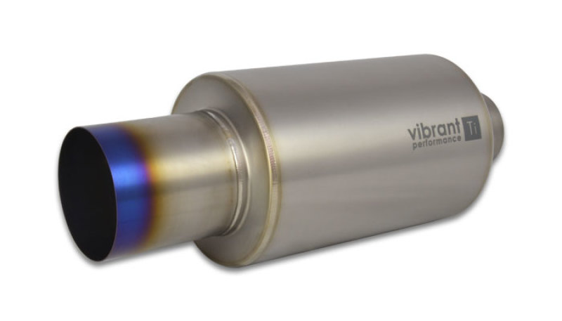 Vibrant Titanium Muffler w/Straight Cut Burnt Tip 3in. Inlet / 3in. Outlet - Image 2