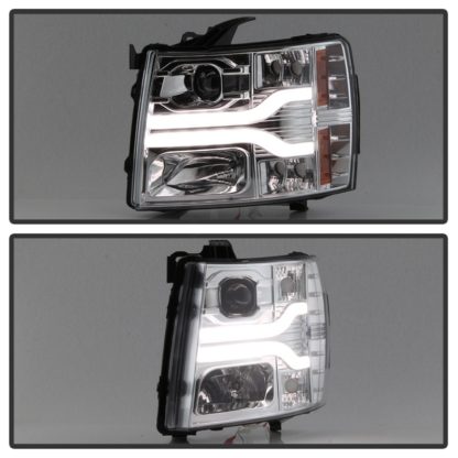 Spyder Chevy Silverado 1500 07-13 Version 3 Projector Headlights - Chrome PRO-YD-CS07V3-LBDRL-C - Image 3