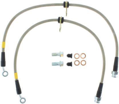 StopTech 02-05 Honda Civic Stainless Steel Front Brake Line Kit - Image 3