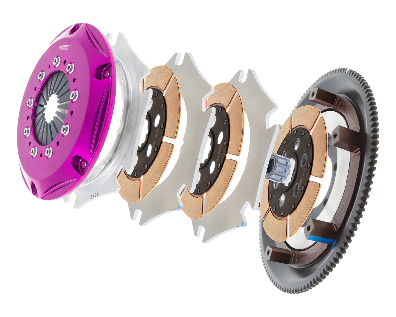 Exedy 1986-1989 Mazda RX-7 R2 Hyper Triple Cerametallic Clutch Rigid Disc Push Type Cover - Image 6