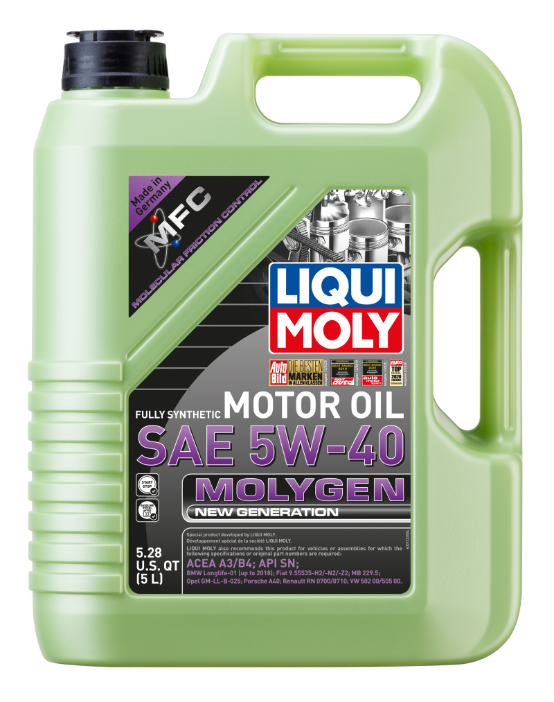 LIQUI MOLY 5L Molygen New Generation Motor Oil 5W-40 - ffrides