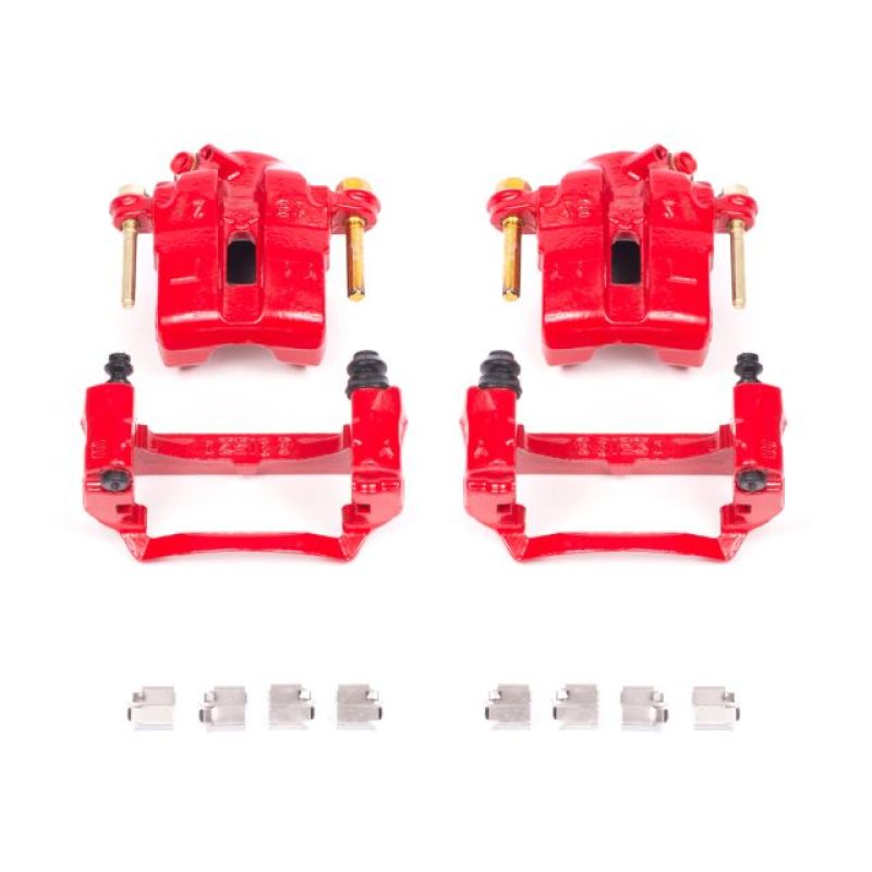 Power Stop 9497 Mazda Miata Front Red Calipers w/Brackets Pair ffrides
