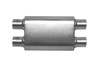 Gibson CFT Superflow Dual/Dual Oval Muffler - 4x9x18in/3in Inlet/3in Outlet - Stainless