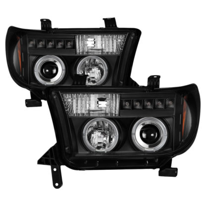 Spyder Toyota Tundra 07-133 Projector Headlights LED Halo LED Blk PRO-YD-TTU07-HL-BK - Image 2