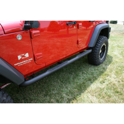 Rugged Ridge 3 In Round Tube Steps Black 07-18 Jeep Wrangler Unlimited JK - Image 2