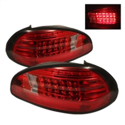 Spyder Pontiac Grand Prix 97-03 LED Tail Lights Red Clear ALT-YD-PGP97-LED-RC - Image 2