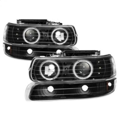 xTune Chevy Silverado 1500/2500 99-02 Bumper Projector Headlights - LED - Black PRO-JH-CSIL99-SET-BK - Image 3