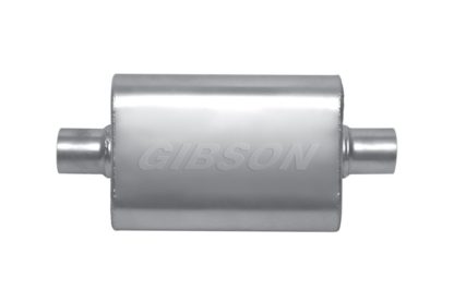 Gibson MWA Superflow Center/Center Oval Muffler - 4x9x14in/3in Inlet/3in Outlet - Stainless - Image 2