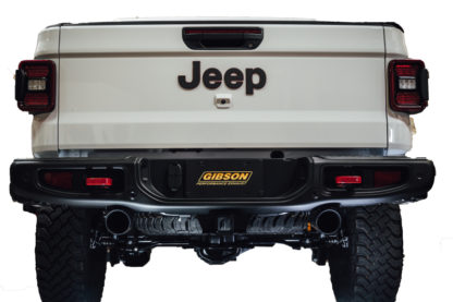 Gibson 2020 Jeep Gladiator JT Rubicon 3.6L 3in/2.5in Cat-Back Dual Split Exhaust - Black Elite - Image 2