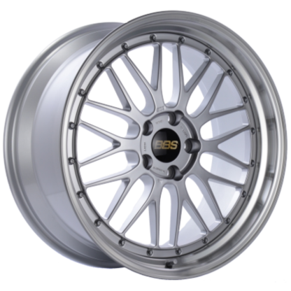 BBS LM 19x8.5 5x112 ET32 Diamond Silver Center Diamond Cut Lip Wheel - 82mm PFS Required