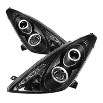 Spyder Toyota Celica 00-05 Projector Headlights LED Halo DRL Blk High H1 Low H1 PRO-YD-TCEL00-LED-BK - Image 2