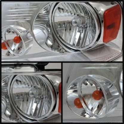 Xtune Ford F150 04-08 Amber Crystal Headlights Chrome HD-JH-FF15004-AM-C - Image 5