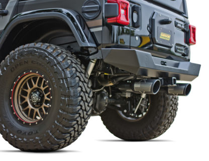 Gibson 12-17 Jeep Wrangler Sport 3.6L 2.5in Patriot Skull Series Cat-Back Dual Exhaust - Blk Ceramic - Image 3