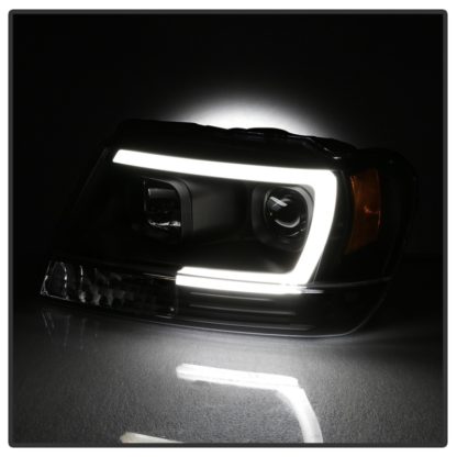 Spyder 99-04 Jeep Grand Cherokee Projector Headlights - Light Bar DRL LED - Black - Image 3